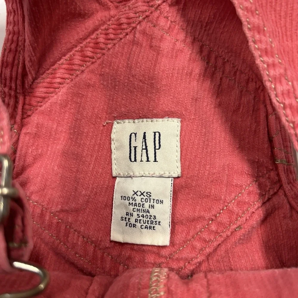 Gap Girl 2XS (4-5Y) Red Bib Overalls Vintage VTG Corduroy Fall Preppy